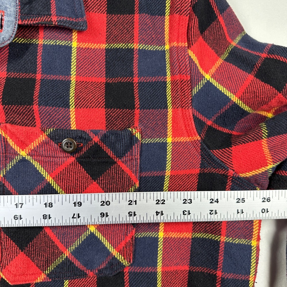 American Eagle Buffalo Plaid Flannel Shirt XL-XXL Lumberjack Bright Shacket Red - Picture 9 of 9